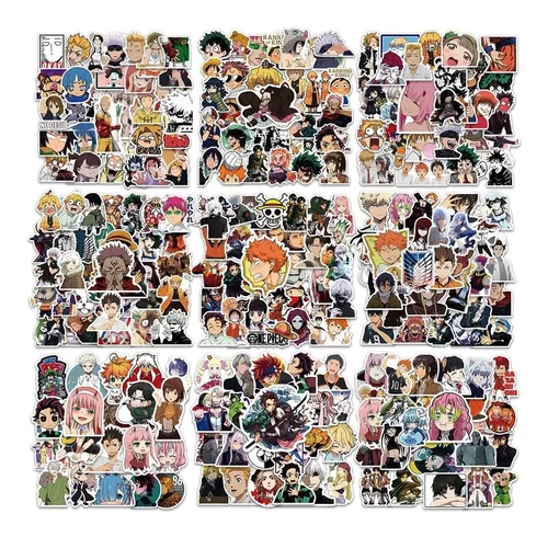 100 pçs anime naruto adesivos para portátil garrafa de água skate