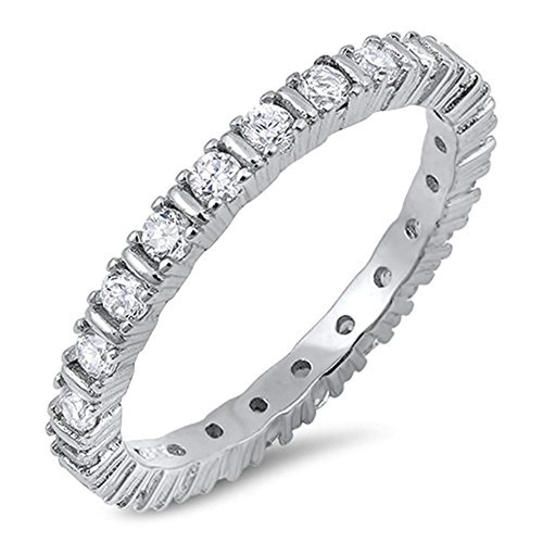 Sac Silver Choose Your Color Sterling Eternity Ring