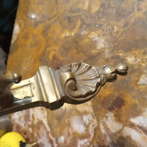 Aplique Antiguo De Bronce Con Caireles Francés Luis Xv Pared (Usado)