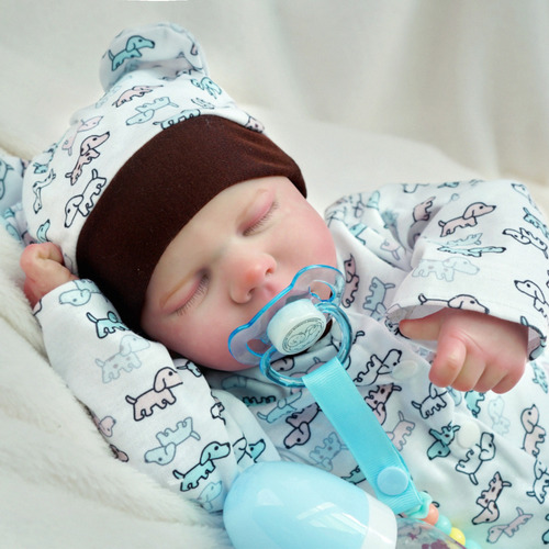 Brastoy Bonecas Bebe Reborn Pintada Silicone Menino Boneco 48cm