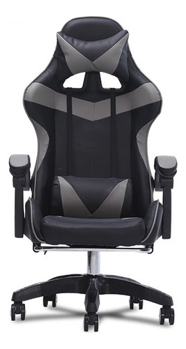 Silla Sillon Gamer Cuero Pc Playstation - Ga5 - Impacto Color Gris Material Del Tapizado Cuero Sintético