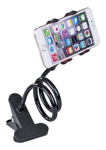 Imagen 1 de 9 de Soporte Con Brazo Flexible Para Celular Y Pinza Broche 360