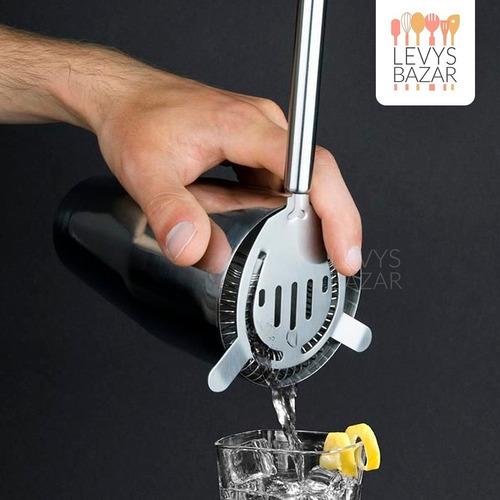 Imagen 6 de 9 de Colador Cocteleria Oruga Acero Inoxidable Barman Tragos