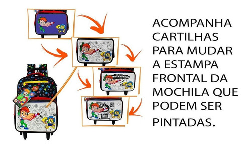 Imagem 7 de 10 de Kit Escolar Mochila + Estojo Gato Galáctico Youtube Infantil
