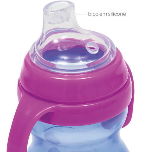Copo Com Alça E Bico De Silicone Infantil 350ml - Buba