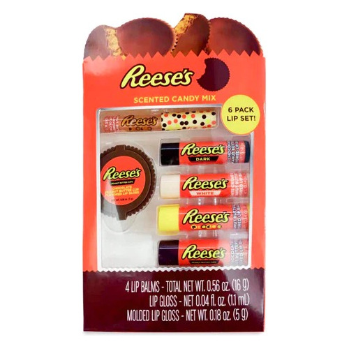 Pack 6 Piezas Bálsamo Labios Aroma Y Sabor Reese's Importado