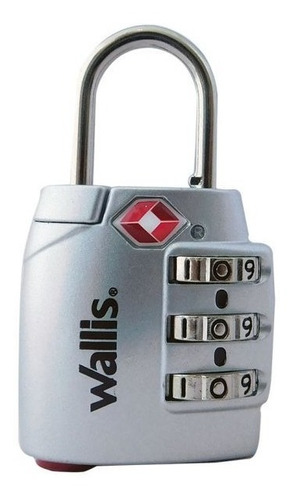 Wallis - Candado Seguridad Tsa, 3.5 X 5.7 X 3.5 Cm, Plata