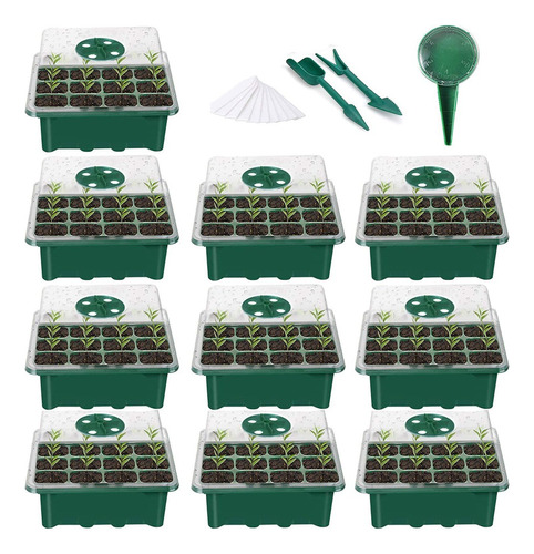 Kit De 10 Bandejas De Semillas Para Germinación De Plantas C