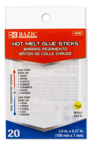 Bazic Hot Melt Glue Sticks Dual Temp Mini 3.9  X 0.27 ,...