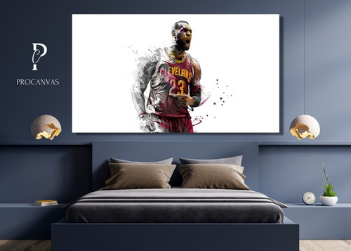 Cuadro Ornamental Minimalista De Lebron James Para Recamara