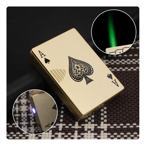 Isqueiro Estilo Baralho Fino E Elegante Qualidade Dourado