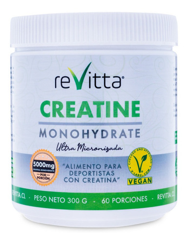 Creatina Monohidratada De Revitta (300 Gr = 60 Servicios)