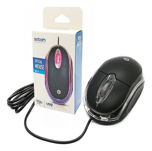 Mouse Usb, Óptico Com Led Exbom, Ms-9