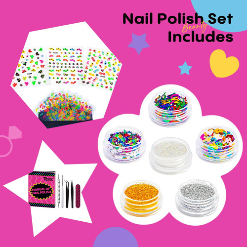 Conjunto De Esmaltes Tomons Non Toxic Para Crianças De 7 A 1