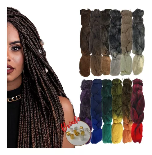 Jumbo Para Tranças Box Braids Ser Mulher Pacotão com 399g Várias