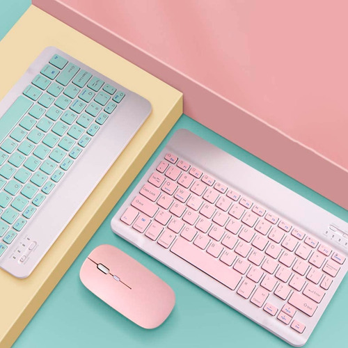Imagen 4 de 4 de Kit Mouse Y Teclado Inalámbrico Portátil Conexion Bluetooth