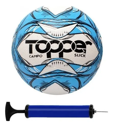comprar Bola De Futebol Campo Topper Slick + Bomba De Ar - Azul