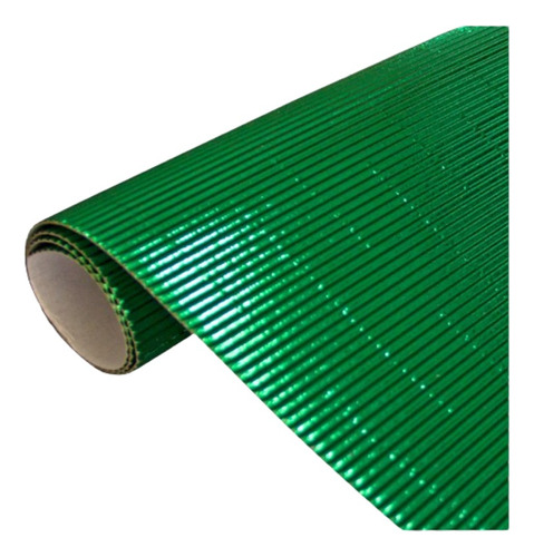 Carton Corrugado Metalizado 1/2 Medio Pliego X 24 Und Verde