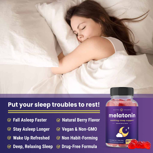 Gomitas De Melatonina Nutrachamps Para Dormir, Paquete De 2,