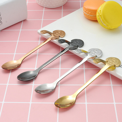 Cucharilla De Acero Inoxidable Cute Puppy For Café Y Postre