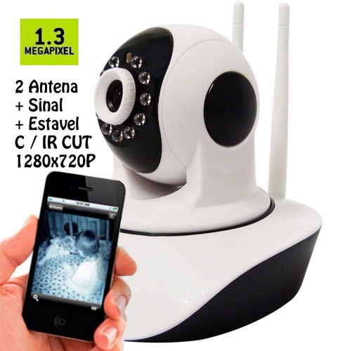 Camera Ip Ir Wi-fi Visão Noturna Cartão Micro Sd H264