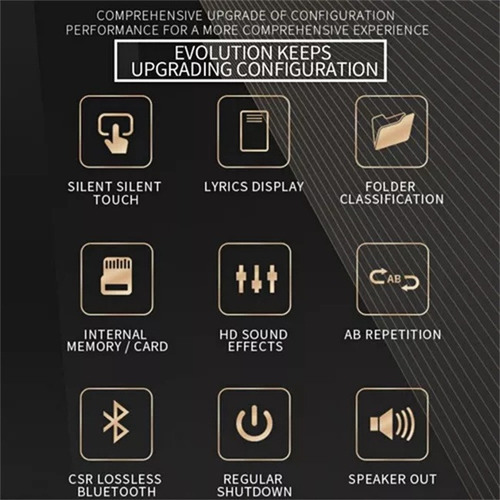 Mp4 Con Conexión Bluetooth 8gb Expandible Hasta 136gb Táctil