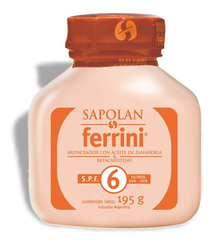 Sapolan Ferrini Bronceador Con Aceite Zanahoria Factor 6