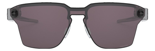 Óculos De Sol Oakley Lugplate Standart, Cor Preto Armação De Plástico Cor Prateado, Lente Preto Prizm