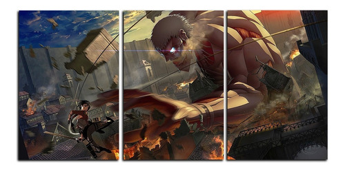 Cuadro Mikasa Vs Titan 80x40 Shingeki Attack On Titan Anime