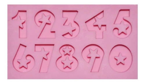 Molde Silicon Numeros C/estrella Fondant Cupcake Gelatina Ch
