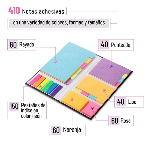 Juego De Notas Adhesivas Para La Escuela, Post It Para
