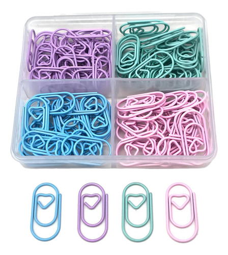 120 Clips De Papel Pequeños Marcapáginas Con Caja De