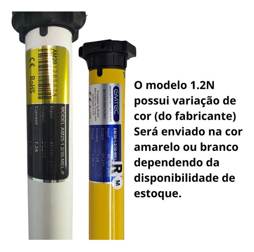 Motor Bivolt 1,2n P/ Cortina, Persiana, Tela Projeção (5kg)