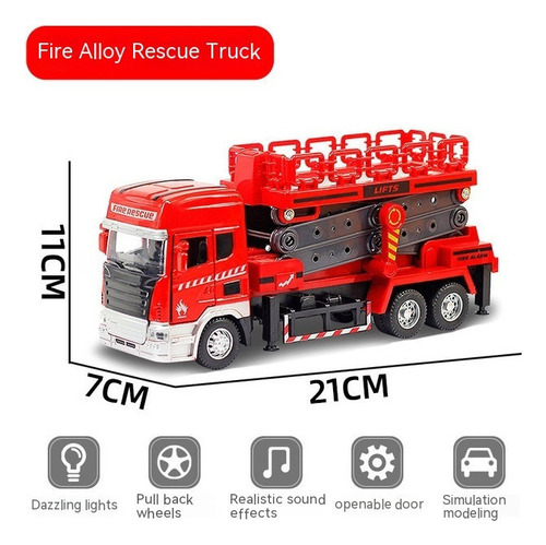 Jb Maqueta De Coche Alloy Fire Toys Back Force Sonido Y Luz