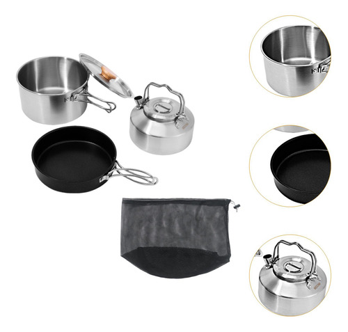 Juego De Utensilios De Cocina Para Acampar, Sartén Con