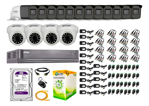 Cámaras Seguridad Kit 16 Hikvision Full Hd 1tb 40m Varifocal