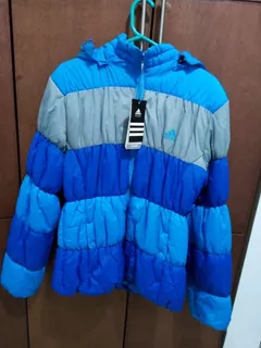 Chaqueta Con Capucha adidas Aaa 2xl Color Azul Con Gris