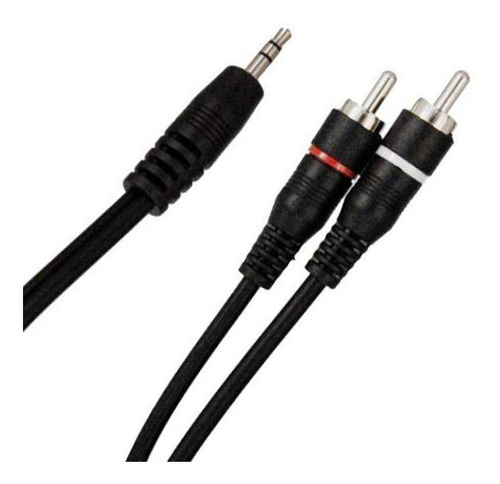 Cable 2 Rca Macho A 1 Plug 3.5mm Macho Estereo Color Negro R