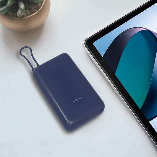 Power Bank Xiaomi 33w 20000mah Batería Portátil Con Cable Color Azul
