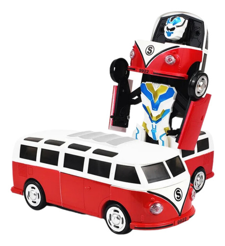 Camioneta Combi Transformer Robot Kombi Con Luces Y Sonido
