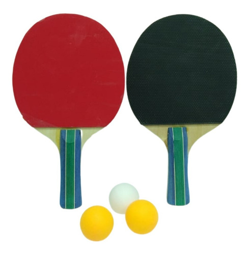 Raqueta De Ping Pong + 3 Pin Pones Juego De Mesa