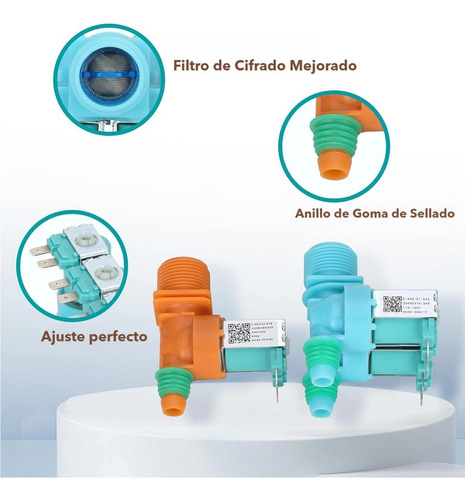 OSAKOMO - Para Válvula De Entrada Agua De Lavadora Samsung - DC62-00311F & DC62-30314V - Juego de válvulas de agua para lavadora Samsung DC62-00311F DC62-30314V 3992244 3992464