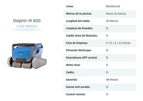 Robot Dolphin M600 Wifi Pileta Piscinas Barrefondo + Carro
