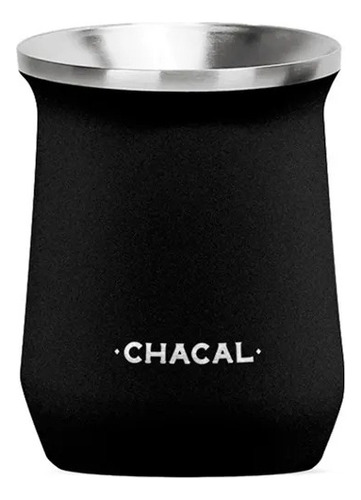 Copo Cuia Térmico Inox Tereré Chimarrão Chacal 236ml Cores Cor Preto Liso