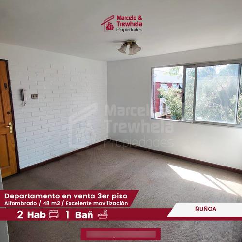 En Venta Cómodo Depto. Familiar De 2 D + 1 B, Comuna Ñuño