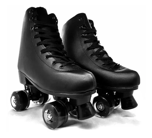 Patines Roller De 4 Ruedas Doble Fila Para Mujer Con Led Talla 40, Negro