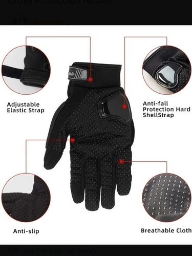 Imagen 4 de 4 de Guante Motorizado Moto Motocicleta Cross Protección Nudillo