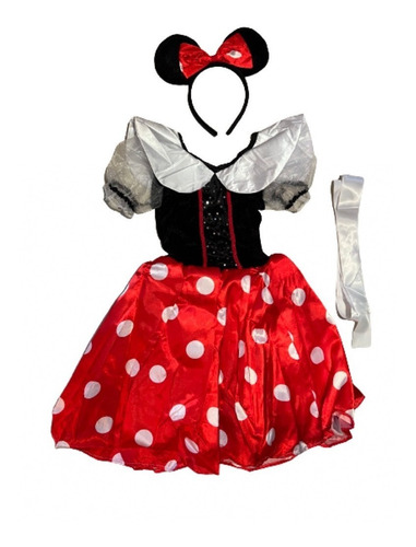 Disfraz Infantil Mimi Mouse Rojo (minnie). Incluye 3 Piezas