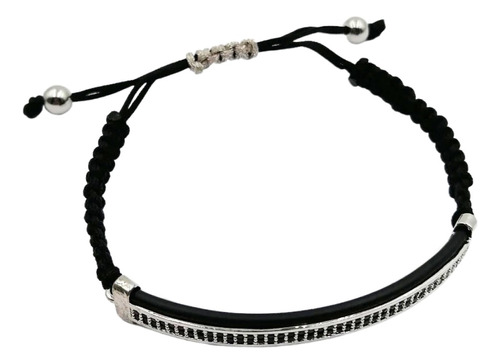 Nueva Pulsera Hilo Italiano Placa Brillante B937