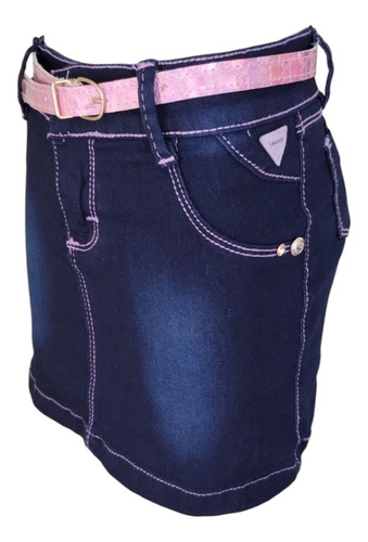 Falda Para Niña Mezclilla Stretch Vaquera